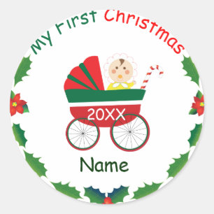 Mein erstes Weihnachten Runder Aufkleber