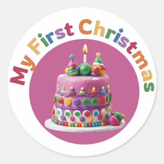 Mein erstes Weihnachts #1 Runder Aufkleber (Vorderseite)