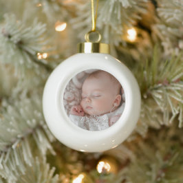 Mein erstes Weihnachts-Baby Custom-Foto Keramik Kugel-Ornament
