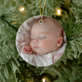 Mein erstes Weihnachts-Baby Custom-Foto Keramik Ornament