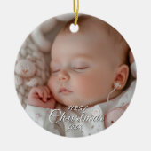 Mein erstes Weihnachts-Baby Custom-Foto Keramik Ornament (Vorne)