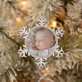 Mein erstes Weihnachts-Baby Custom-Foto Schneeflocken Zinn-Ornament
