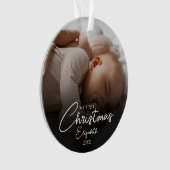 Mein erstes Weihnachts-Baby-Foto - Elegantes Skrip Ornament (Vorderseite)