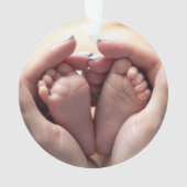 Mein erstes Weihnachts-Baby-Foto Elegantes Skript Ornament (Rückseite)
