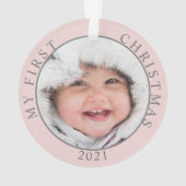 Mein erstes Weihnachts-Baby-Foto im Jahr Ornament (Rückseite)