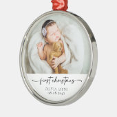 Mein erstes Weihnachts-Baby-Foto Keepake Ornament Aus Metall (Links)