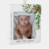 Mein erstes Weihnachts-Baby-Foto Keramikornament (Rechts)
