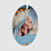 Mein erstes Weihnachts-Baby-Foto Light Blue Ornament (Vorderseite)