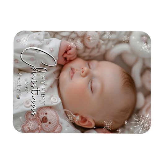 Mein erstes Weihnachts-Baby-Foto Magnet (Horizontal)