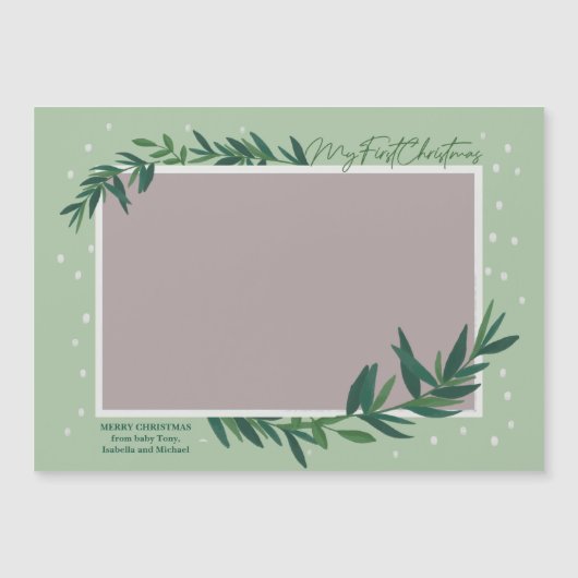 Mein erstes Weihnachts-Baby-Foto Magnetkarte (Vorderseite)