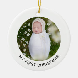 Mein erstes Weihnachts-Baby-Foto Minimalistisch Si Keramik Ornament
