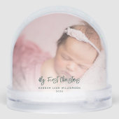 Mein erstes Weihnachts-Baby-Foto Oma Keepake Schneekugeln (Rückseite)