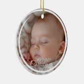 Mein erstes Weihnachts-Custom-Baby-Foto Keramik Ornament (Rechts)