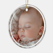 Mein erstes Weihnachts-Custom-Baby-Foto Keramik Ornament (Links)