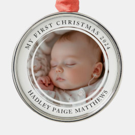 Mein erstes Weihnachts-Custom-Baby-Foto Ornament Aus Metall