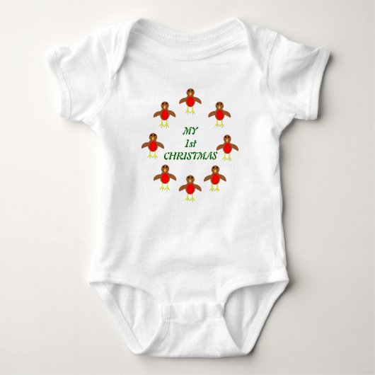 Mein erstes Weihnachts Custom Robin Baby Baby Strampler (Vorderseite)