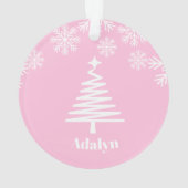 Mein erstes Weihnachts-Foto Baby Girl Pink Ornament (Rückseite)