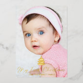 Mein erstes Weihnachts-Foto Folien Feiertagskarte (Vorderseite)