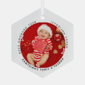 Mein erstes Weihnachts-Foto Grandma Ornament Aus Glas (Rückseite)