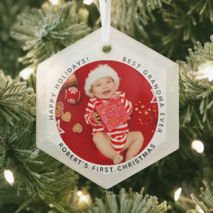 Mein erstes Weihnachts-Foto Grandma Ornament Aus Glas