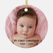 Mein erstes Weihnachts-Foto Keramik Ornament (Vorne)
