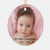 Mein erstes Weihnachts-Foto Keramik Ornament (Links)