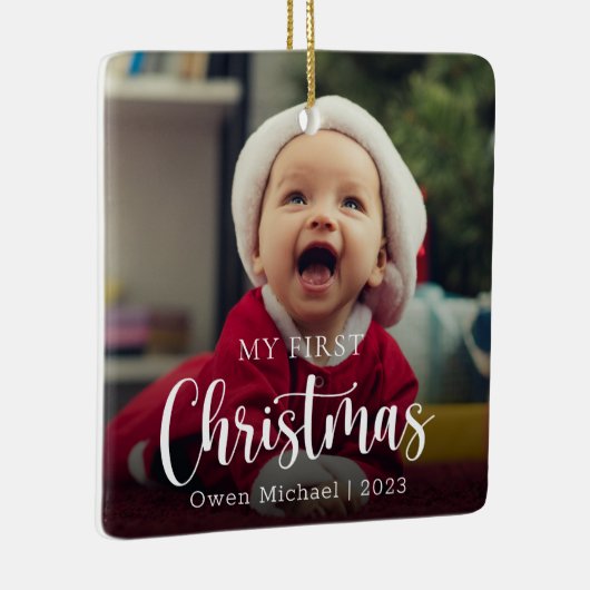 Mein erstes Weihnachts-Foto New Baby Keramikornament (Rechts)