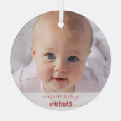 Mein erstes Weihnachts-Foto Ornament Aus Glas (Rückseite)