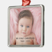 Mein erstes Weihnachts-Foto Ornament Aus Metall (Links)