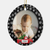 Mein erstes Weihnachts-Foto Ornament mit Red Truck (Links)