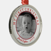 Mein erstes Weihnachts-Foto-Ornament-Sake Ornament Aus Metall (Rechts)