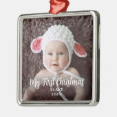 Mein erstes Weihnachts-Kinder Foto Name Jahr Ornament Aus Metall (Links)