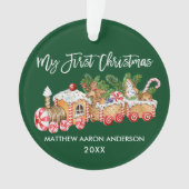 Mein erstes Weihnachts-Lebkuchen-Train Baby Green Ornament (Vorderseite)