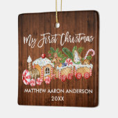 Mein erstes Weihnachts-Lebkuchen-Train Candy Baby Keramikornament (Links)
