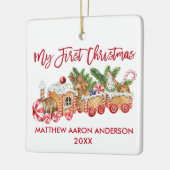 Mein erstes Weihnachts-Lebkuchen-Train Red Keramikornament (Links)