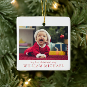 Mein erstes Weihnachts-New-Baby-Foto Keramikornament