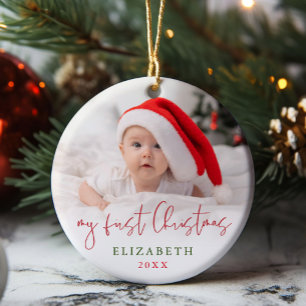Mein erstes Weihnachts-Script-Baby-Foto Keepake Keramik Ornament