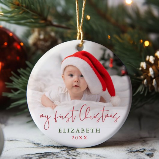 Mein erstes Weihnachts-Script-Baby-Foto Keepake Keramik Ornament