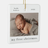 Mein erstes Weihnachts-Simple Baby-Foto Keramikornament (Rechts)