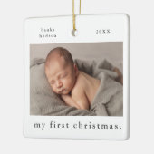 Mein erstes Weihnachts-Simple Baby-Foto Keramikornament (Links)