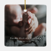 Mein erstes Weihnachts-Simple Baby-Foto Keramikornament (Rückseite)
