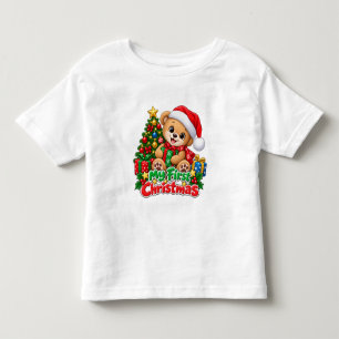 Mein erstes Weihnachts-Teddybär-Shirt (Junge) Kleinkind T-shirt