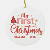 Mein erstes Weihnachtsbaby 1. Weihnachts-individue Keramik Ornament (Vorne)