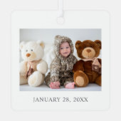 Mein erstes Weihnachtsbaby-Foto doppelseitig Ornament Aus Metall (Rückseite)