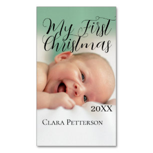 Mein erstes Weihnachtsbaby-Foto gibt das Jahr mode Magnetische Visitenkarte
