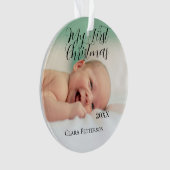 Mein erstes Weihnachtsbaby-Foto gibt das Jahr mode Ornament (Vorderseite)