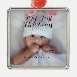 Mein erstes Weihnachtsbaby-Foto gibt das Jahr mode Ornament Aus Metall