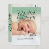 Mein erstes Weihnachtsbaby-Foto gibt das Jahr mode Postkarte (Vorne/Hinten)