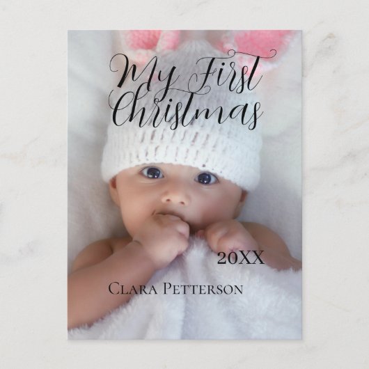 Mein erstes Weihnachtsbaby-Foto gibt das Jahr mode Postkarte (Vorderseite)