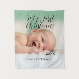 Mein erstes Weihnachtsbaby-Foto gibt das Jahr mode Wandteppich